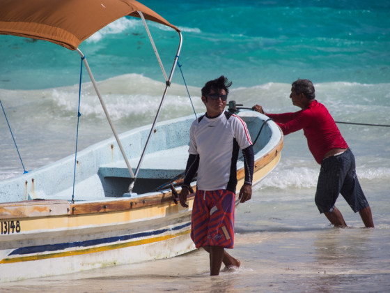Tulum, Mexico scuba boat workers