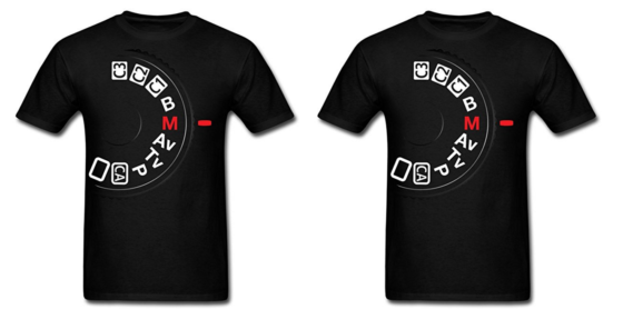 Manual settings camera dial tshirt