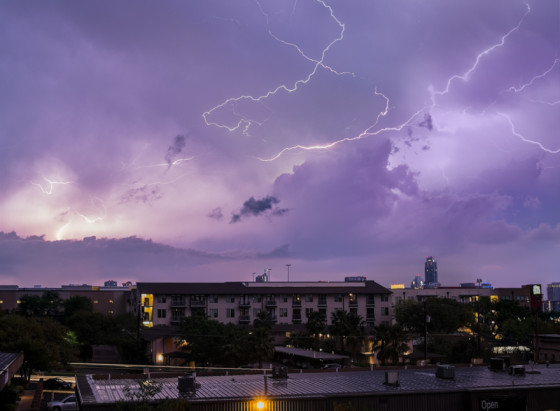 Lightning photo taken on a tripod