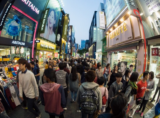 Crowded Seoul Streets