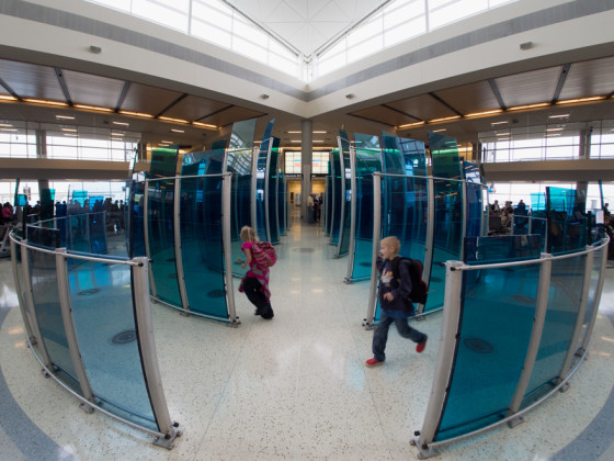 Dallas Airport - fisheye uncorrected - Samyang 7.5mm corrected image