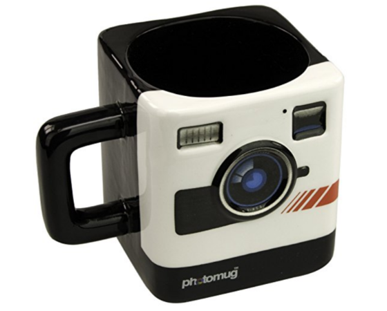 Mug shaped like a camera